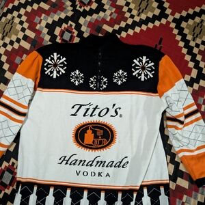 Tito's Handmade Vodka Men's Turtleneck Sweater - Black, Orange, White